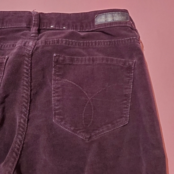 Calvin Klein Dark Plum Purple Velvet Straight Leg Jeans Fall - Picture 9 of 12